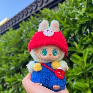 Crochet Mario Labubu Outfit for Labubu w/Keychain - Labubu Clothes(NO DOLL)